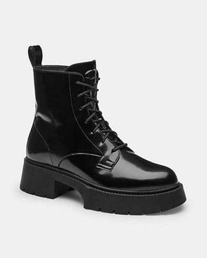 COACH Avery Platform Bootie Boots, Leather - Black