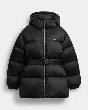 COACH Belted Puffer Jacket - Black