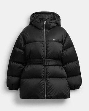 COACH Belted Puffer Jacket - Black