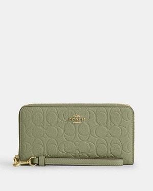 COACH Long Zip Around Wallet - Green