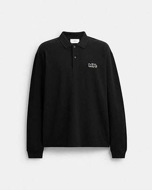 COACH Polo A Maniche Lunghe Con Cavallo E Carrozza - Nero