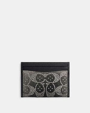 COACH Essential Card Case With Crystal Signature - Black