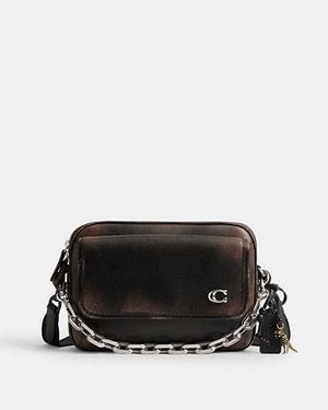 COACH Charter Flap Crossbody Bag 24 In Loved Leather - Black