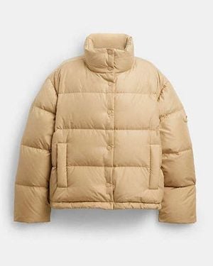 COACH Short Puffer Jacket - Natural
