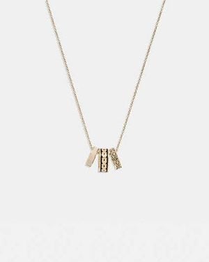 COACH Signature Enamel Necklace - Black