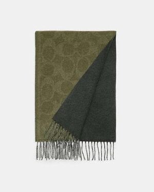 COACH Reversible Signature Cashmere Muffler - Green