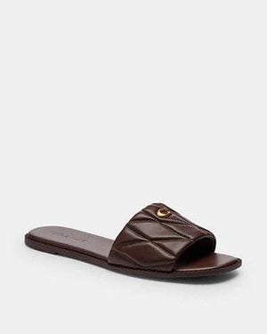 COACH Holly Sandal With Quilting - Black