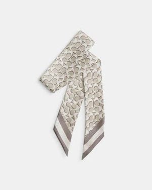 COACH Signature Silk Skinny Scarf - Black