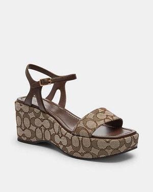 COACH Sandalia De Cuña Gale En Jacquard De Firma - Negro
