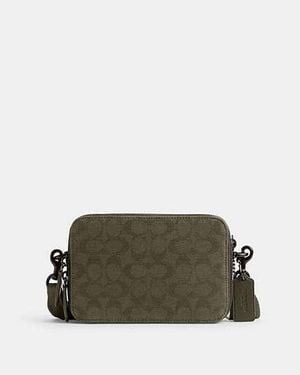 COACH Charter Crossbody Bag 24 In Signature Canvas Jacquard - Green