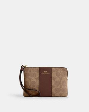 COACH Wristlet Con Zip Angolare - Nero