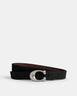 COACH Cintura Reversibile Con Fibbia C Scolpita, 25Mm - Nero