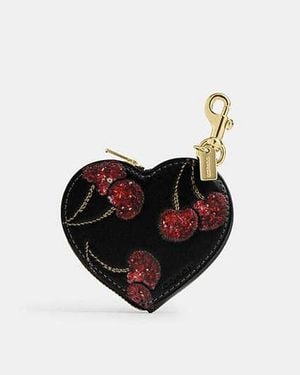 COACH Breloque De Sac Cœur Avec Imprimé Cerise - Noir