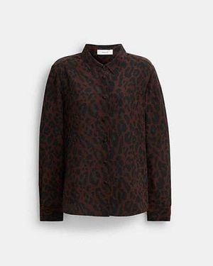 COACH Blusa Con Estampado De Leopardo - Negro
