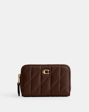 COACH Essential Small Zip Around Card Case With Pillow Quilting - Black