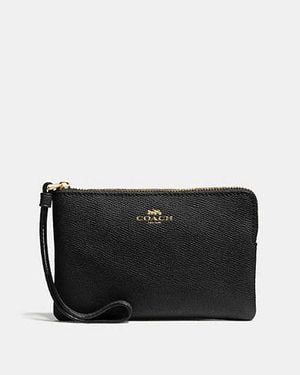 COACH Corner Zip Wristlet - Black