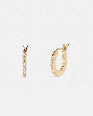 COACH Pave Huggie Earrings - Black