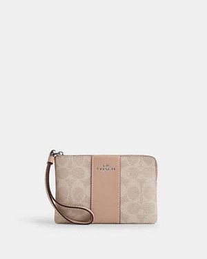 COACH Signature Canvas Wristlet Clutch - Black