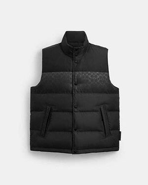 COACH Reversible Colourblock Down Vest - Black