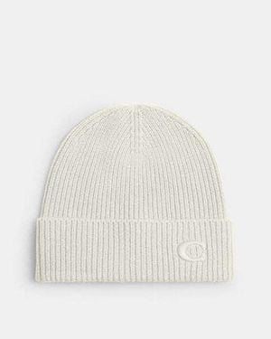 COACH Knit Beanie - White