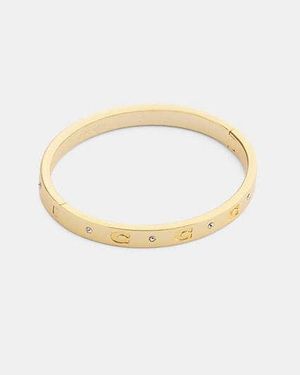 COACH Repeated C Hinged Bangle - Black