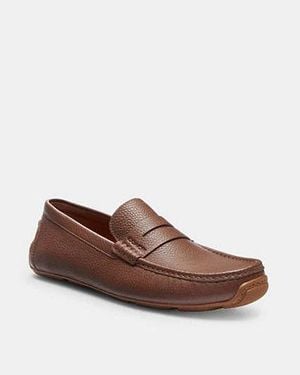 COACH Luca Leather Driver Loafer - Brown