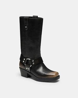 COACH Bottes Harness En Cuir Loved En Pour Femmes, Taille - Noir