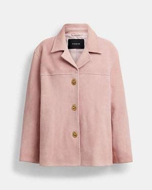 COACH Suede Turnlock Jacket - Black