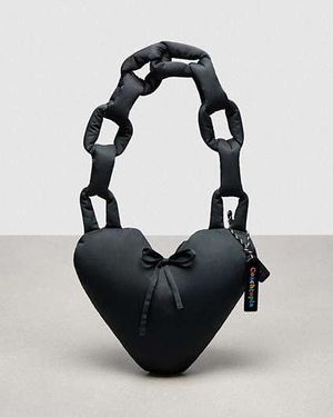COACH Topia Loop Puffy Heart Bag - Black