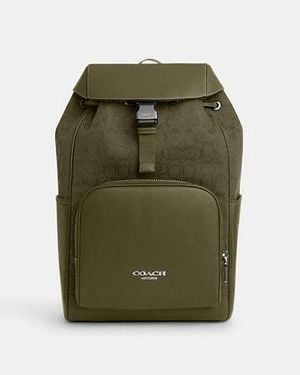 COACH Signature Jacquard Racer Backpack - Green