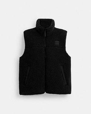 COACH Novelt Sherpa Vest - Black