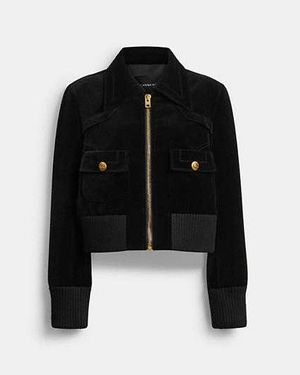 COACH Velvet Blouson Jacket - Black