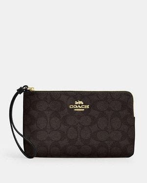 COACH Wristlet Grande Angolare Con Zip - Nero