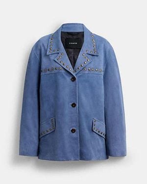 COACH Studded Suede Jacket - Blue