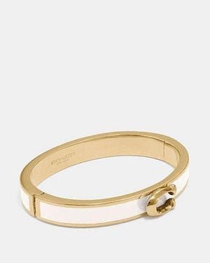 COACH Signature Push Hinged Bangle - Black