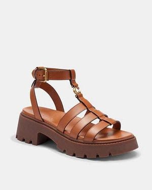 COACH C Platform Fisherman Sandal - Black