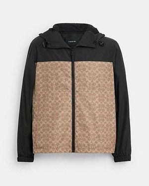 COACH Signature Full Zip Windbreaker - Black