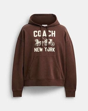 COACH Sweatshirt À Capuche Motif Cheval Et Calèche - Marron