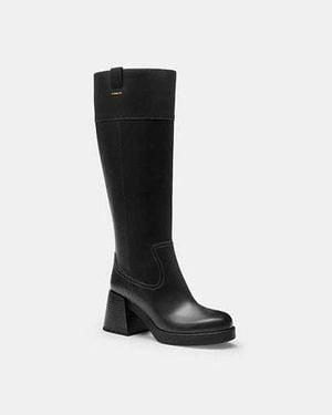 COACH Block Heel Tall Boot - Black