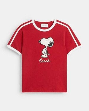 COACH Coach X Peanuts Ringer T-Shirt - Red