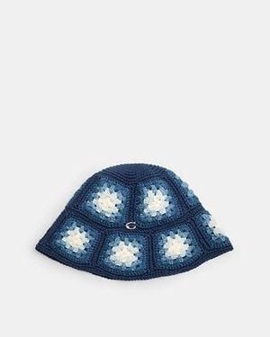 COACH Tie Dye Crochet Bucket Hat - Blue