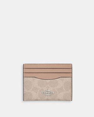 COACH Slim Id Card Case In Signature Canvas - Black