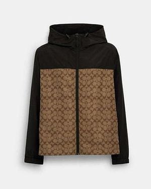 COACH Signature Full Zip Windbreaker - Black