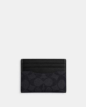 COACH Signature Canvas Card Holder - Black