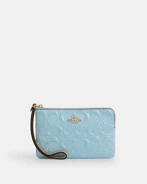 COACH Corner Zip Wristlet With Charm - Black