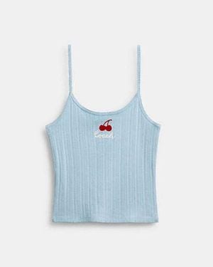 COACH Cherry Pointelle Tank - Blue