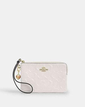 COACH Wristlet À Fermeture Zippée D'Angle - Noir