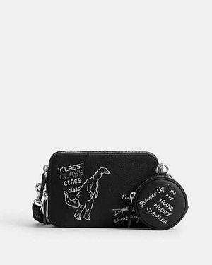 COACH Charter Crossbody Bag 19 With Sketch Print - Black