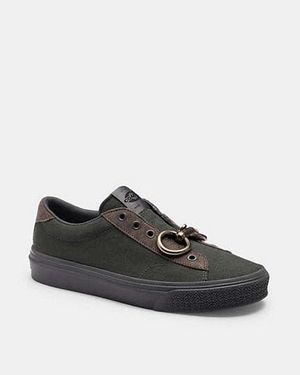 COACH Baskets Skate Avec Garniture Métallique En Pour Femmes, Taille - Noir