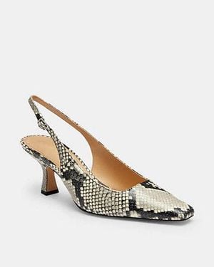 COACH Slingback Heel With Snake Print - Grey